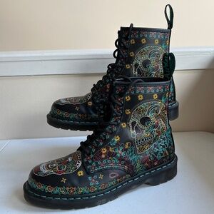 Dr Doc Martens Sugar Skull Day of the Dead Día de los Muertos Boots 1460 Mens 10